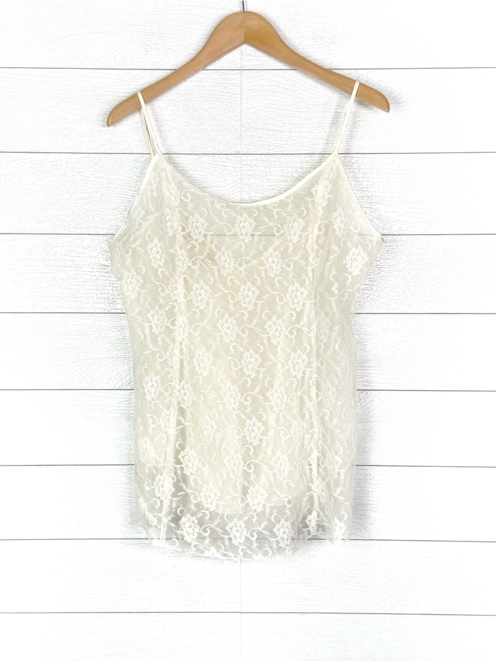 VICTORIAS SECRET Sheer Lace Slip Vintage Gold Label Ivory Coquette Medium Y2K